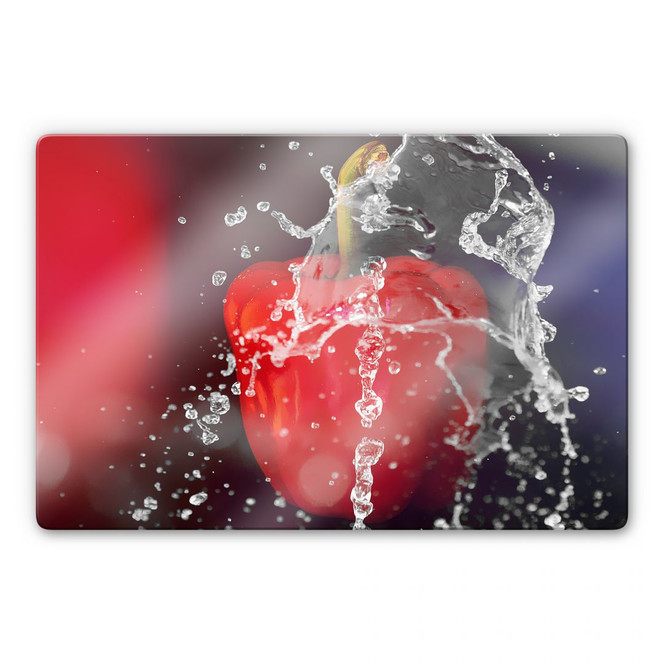 Glasbild Frische Paprika