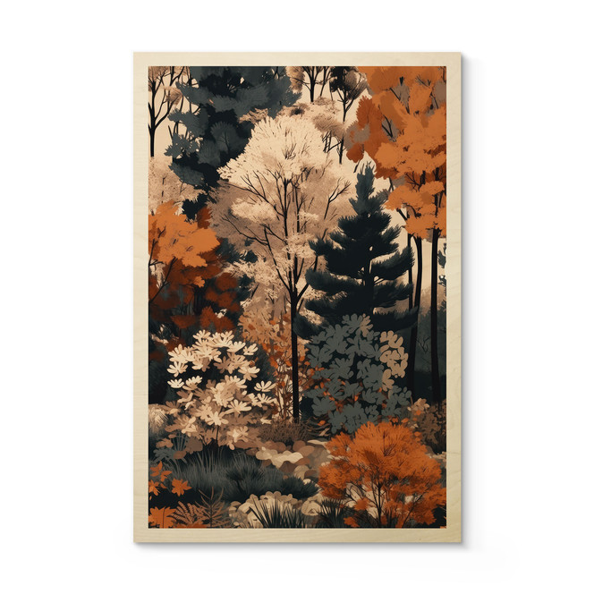 Holzbild Bunter Herbstwald - Jaszke