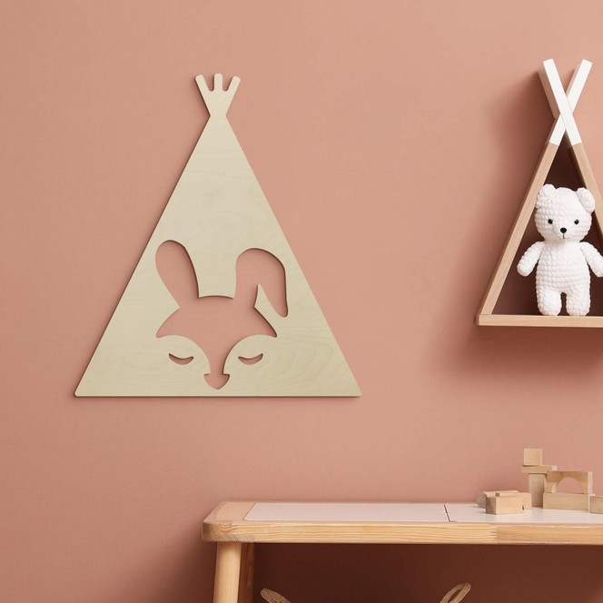 Holzdeko Pappel - Tipi - Hase