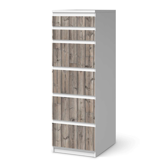 Klebefolie IKEA Malm Kommode 6 Schubladen (schmal) - Dark washed- Bild 1