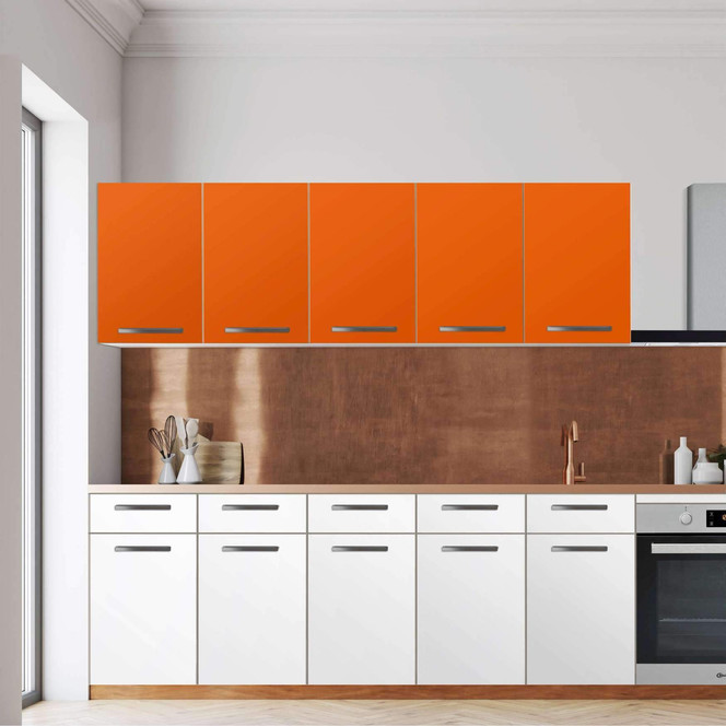 Klebefolie - Wandschrank 200cm Breite - Orange Dark