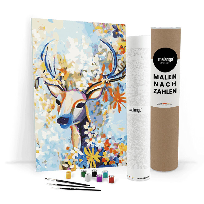 Malen nach Zahlen Leinwandbild - Hirsch Heiko