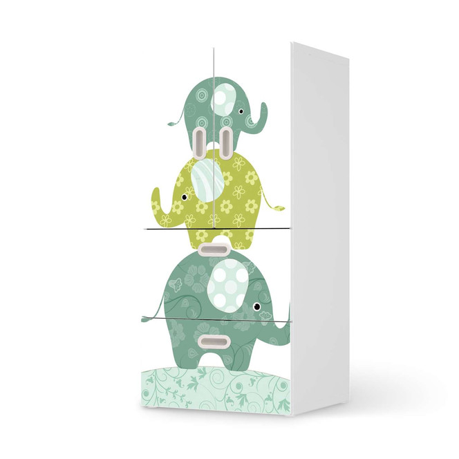 Möbelfolie IKEA Stuva / Fritids - 2 Schubladen und 2 kleine Türen - Elephants- Bild 1
