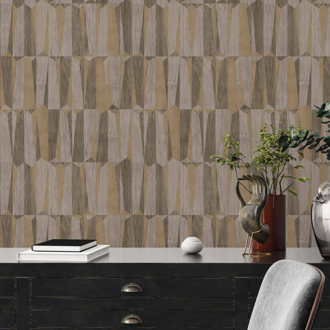 Vliestapete Holzoptik Braun - Holz-Design Tapete Schlafzimmer Küche