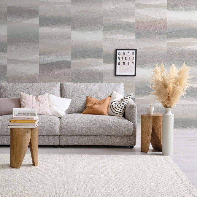 Vliestapete mit grafischem Motiv in grau, beige Grafisch
