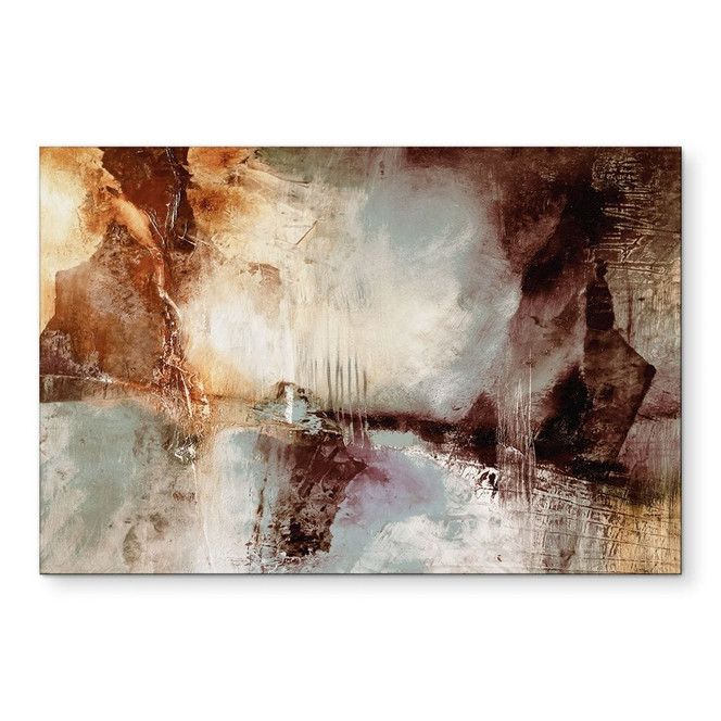 Wandbild Goldene Spuren im Nebellicht - Schmucker - Alu-Dibond