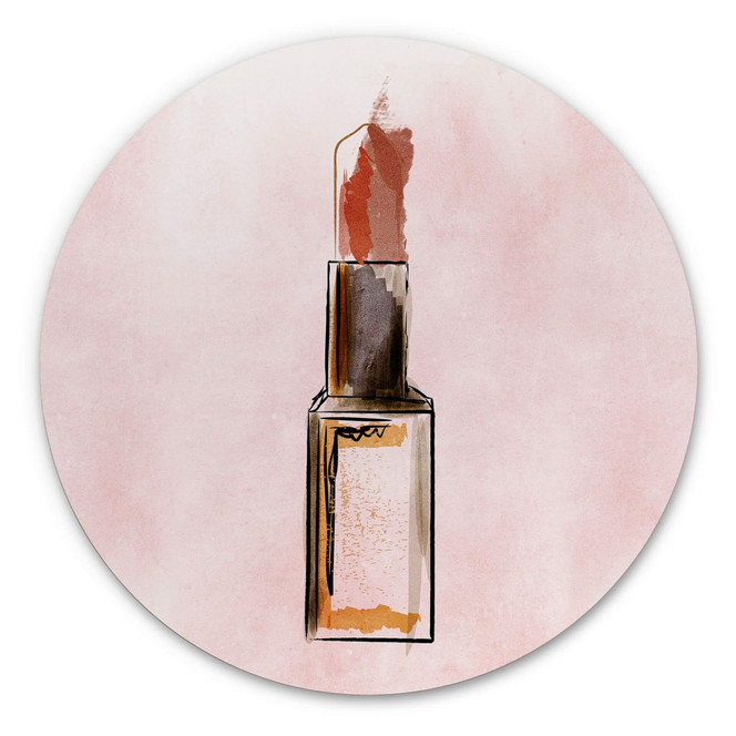 Alu-Dibond Kubistika - Lippenstift - Rund