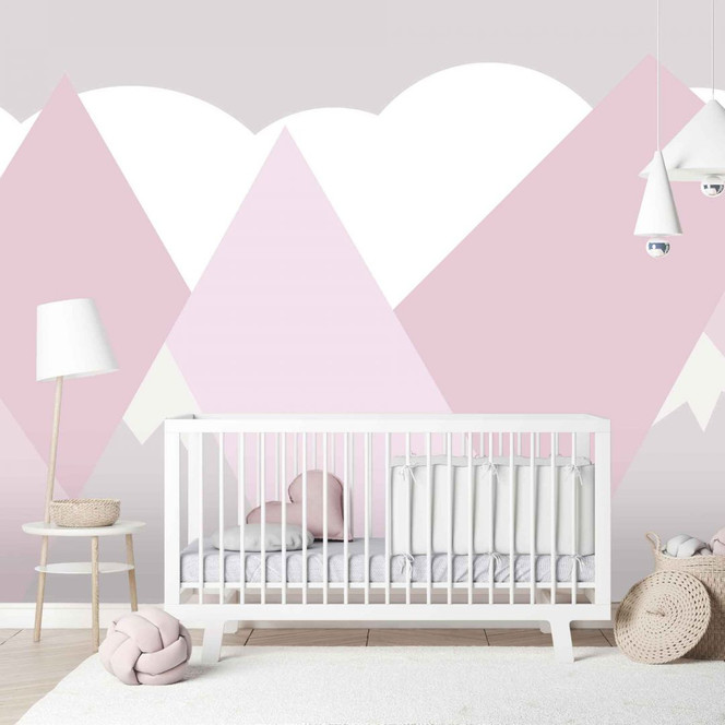 Fototapete Berge KidsMountains2 in grau weiss - Vliestapete Designwalls 2 - 2.55x3.5 m