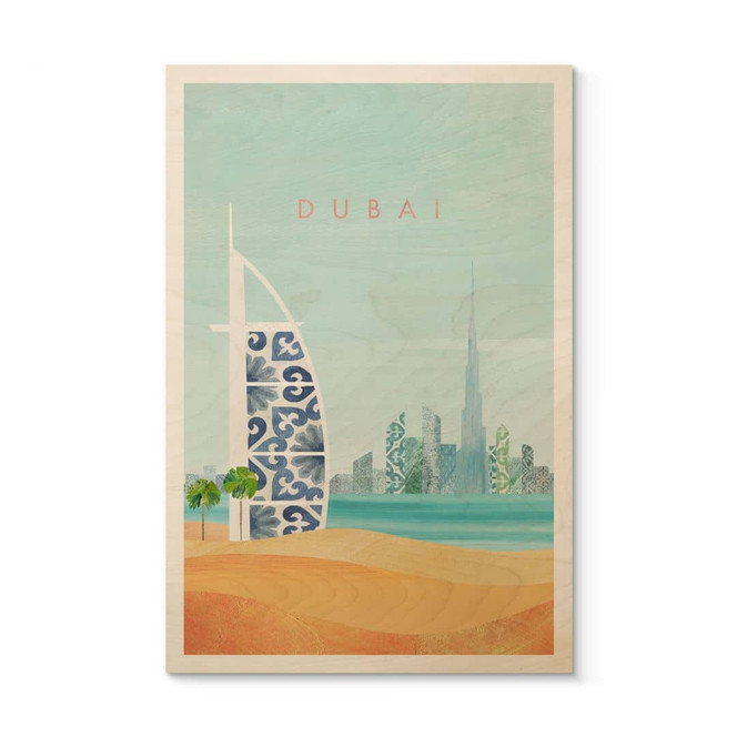 Holzbild Strand von Dubai - Burj Al Arab - Rivers