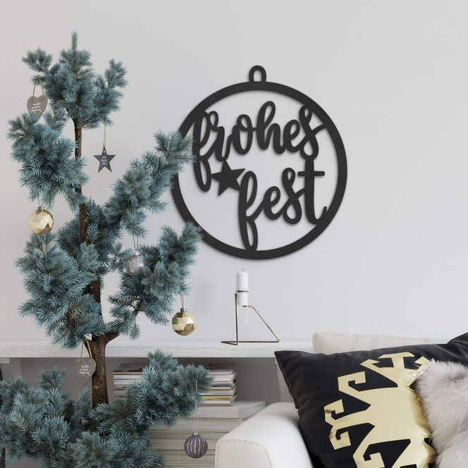 Holzdeko Weihnachten - Weihnachtskugel Frohes Fest - MDF
