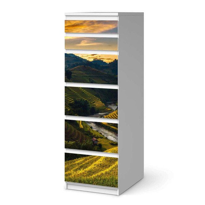 Klebefolie IKEA Malm Kommode 6 Schubladen (schmal) - Reisterrassen- Bild 1