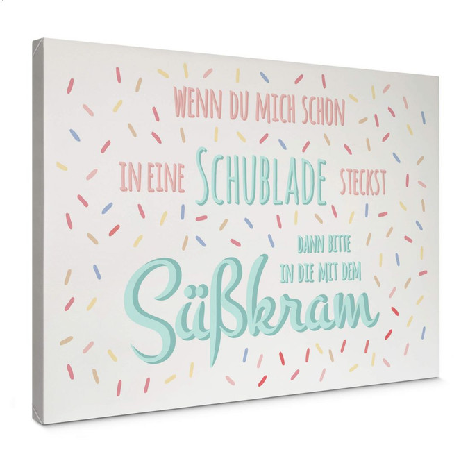 Leinwandbild Schublade mit Süsskram