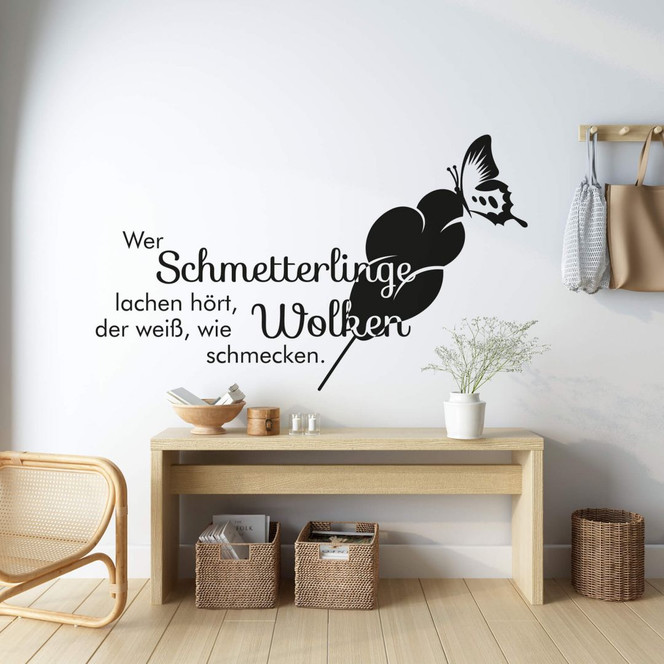 Wandtattoo Wer Schmetterlinge lachen hört... 2