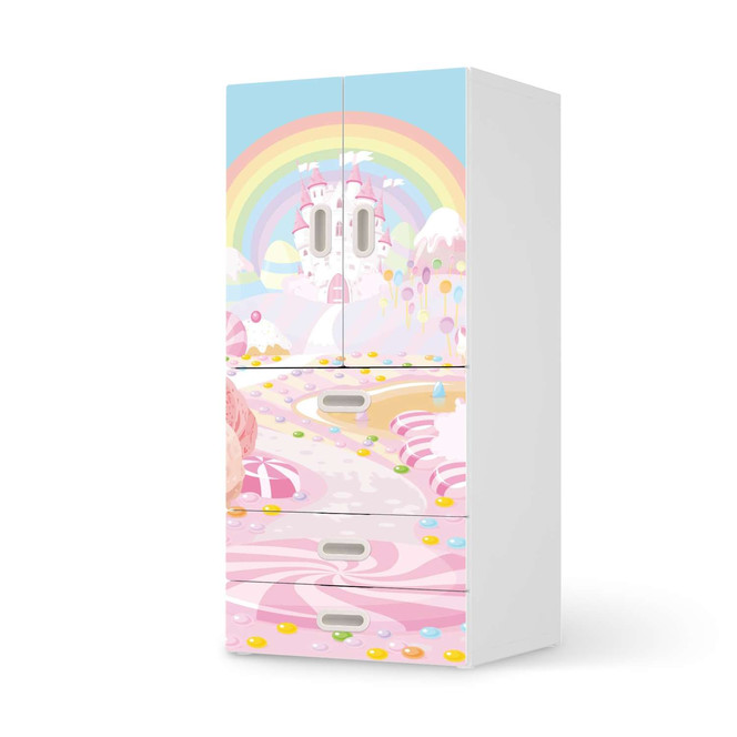 Möbelfolie IKEA Stuva / Fritids - 3 Schubladen und 2 kleinen Türen - Candyland- Bild 1