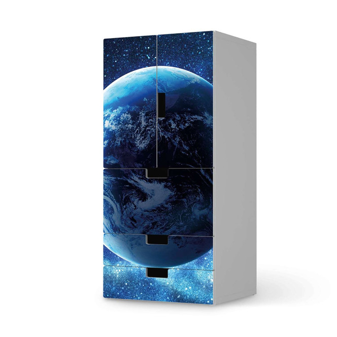 Möbelfolie IKEA Stuva / Malad - 3 Schubladen und 2 kleine Türen - Planet Blue- Bild 1
