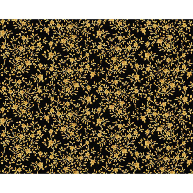Mustertapeten Versace Wallpaper Tapete Barocco Flowers Metallic, Schwarz
