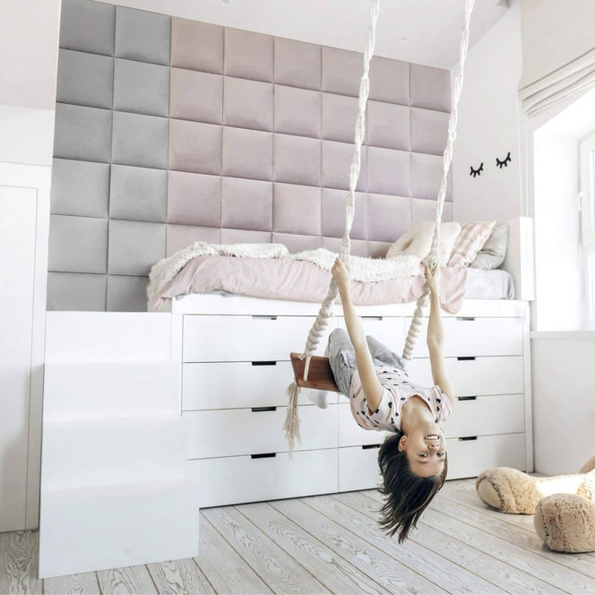 Polsterpaneel Mollis rosa 30x30cm - Bild 1