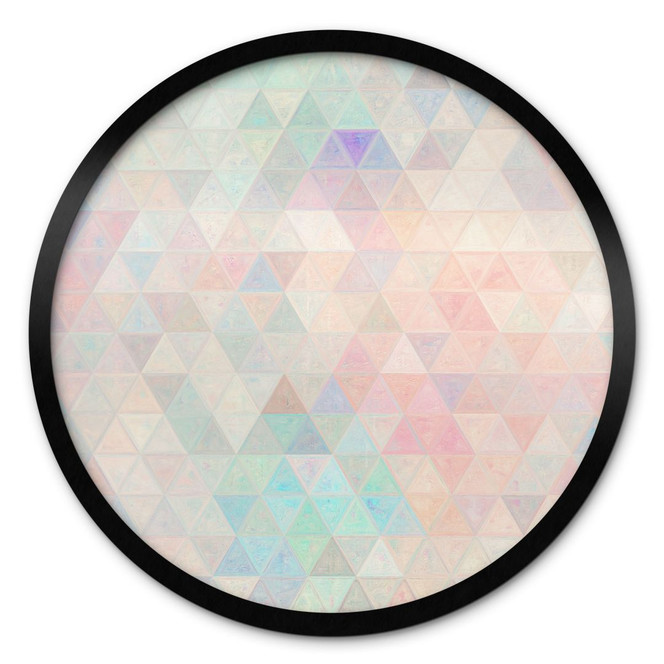 Poster Bunte Mosaik-Dreiecke - Jaszke - Rund