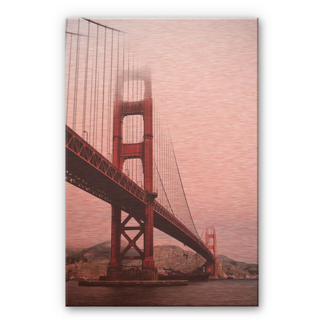 Alu-Dibond Bild mit Kupfereffekt - The Golden Gate Bridge 02