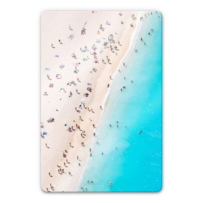 Glasbild Colombo - Strandtreiben auf Zakynthos