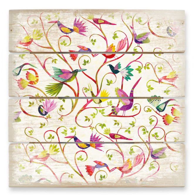 Holzbild Blanz - Vogelzauber - 40 x 41.5 cm