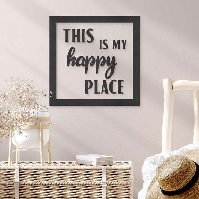 MDF Schriftzug mit Rahmen - this is my happy place