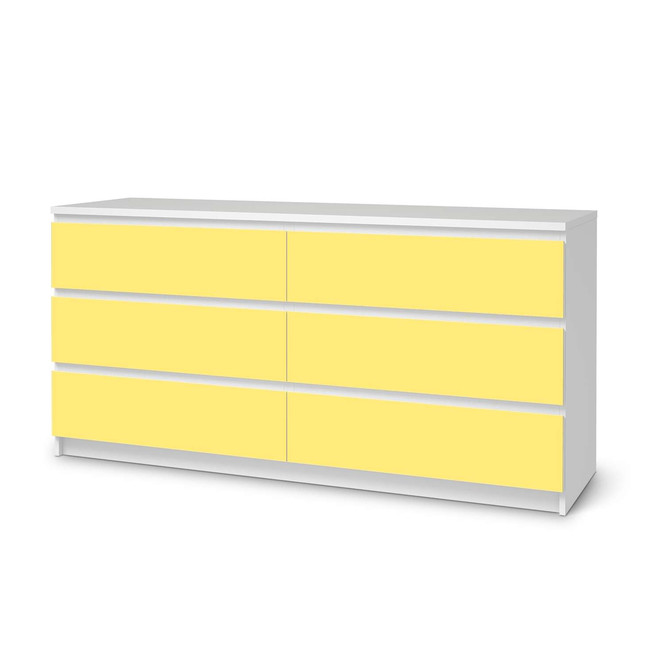 Möbelfolie IKEA Malm Kommode 6 Schubladen (breit) - Gelb Light- Bild 1
