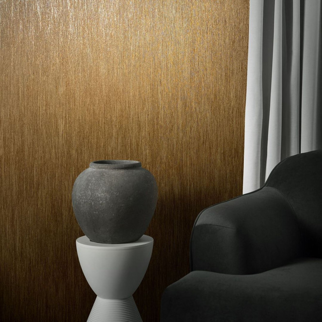 Vliestapete mit leichten Linien und Streifen braun Uni