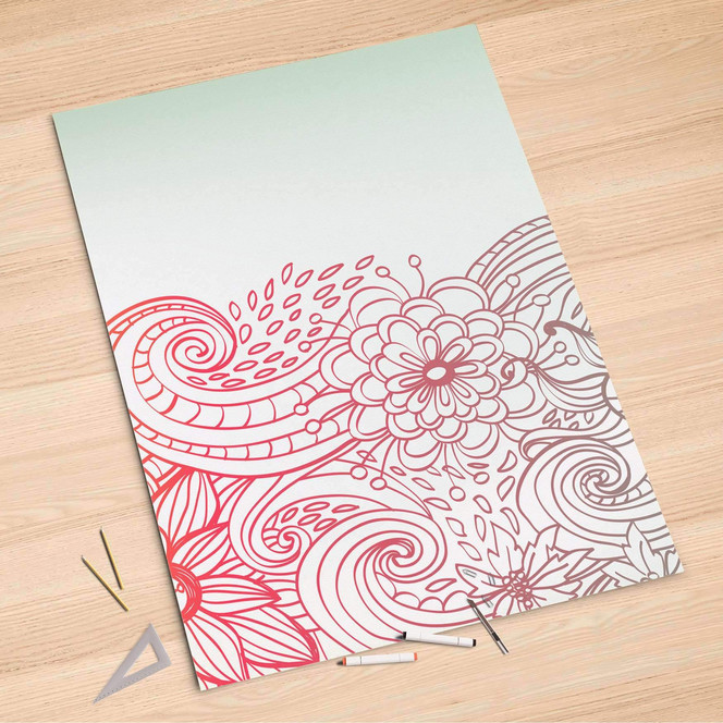 Folienbogen (100x150cm) - Floral Doodle- Bild 1