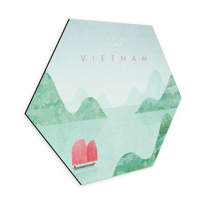 Hexagon Wandbild Halong-Bucht auf Vietnam-Reisen - Rivers - Alu-Dibond