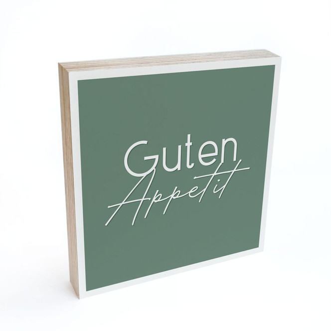 Holzbild zum Hinstellen - Guten Appetit - 15 x 15 cm