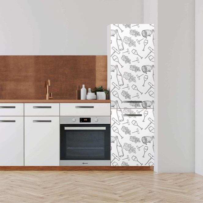 Klebefolie - Hochschrank (60x200cm) - Vino- Bild 1