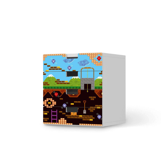 Klebefolie IKEA Stuva / Malad Kommode - 4 Schubladen - Pixelmania- Bild 1