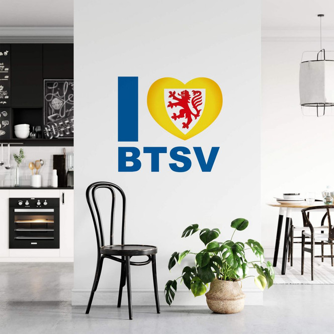 Wandsticker Eintracht Braunschweig I love BTSV