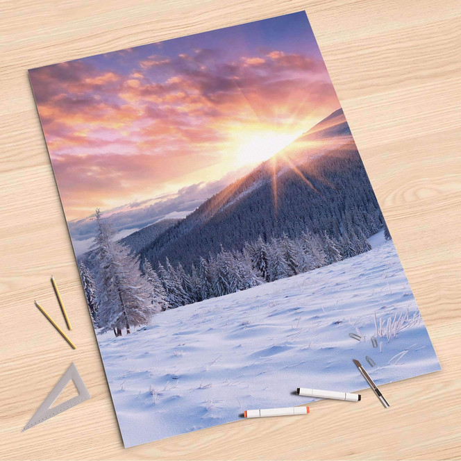Folienbogen (80x120cm) - Zauberhafte Winterlandschaft- Bild 1