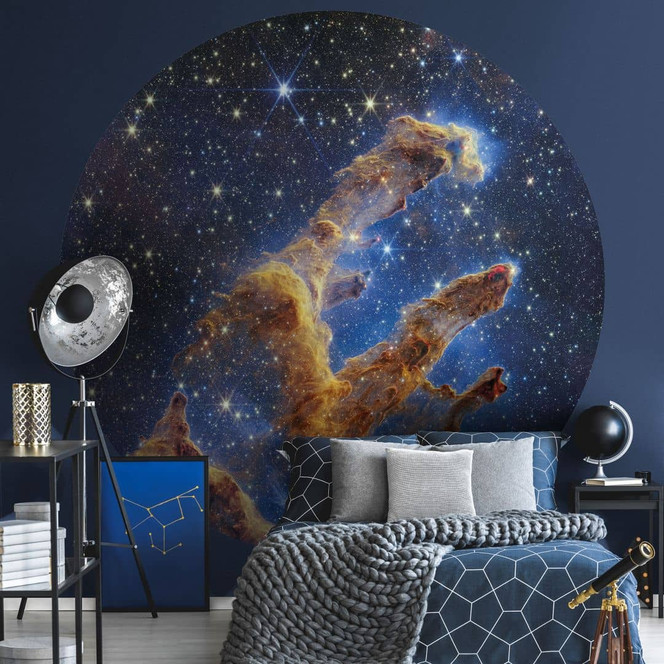Fototapete James Webb Telescope - Pillars of Creation - Rund - selbstklebend/Vlies