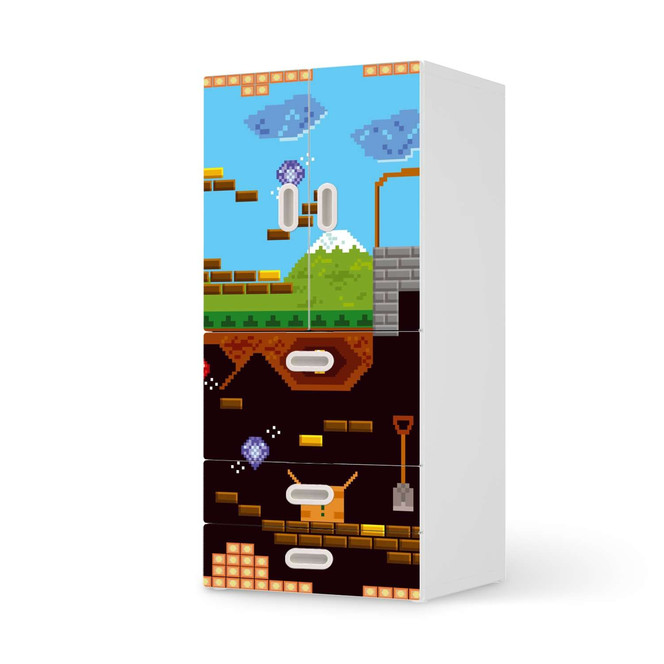 Möbelfolie IKEA Stuva / Fritids - 3 Schubladen und 2 kleinen Türen - Pixelmania- Bild 1