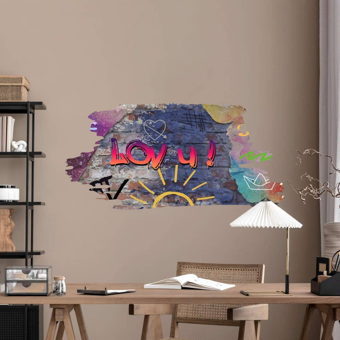 Personalisiertes Wandtattoo Graffiti mit Wunschtext - Street Art