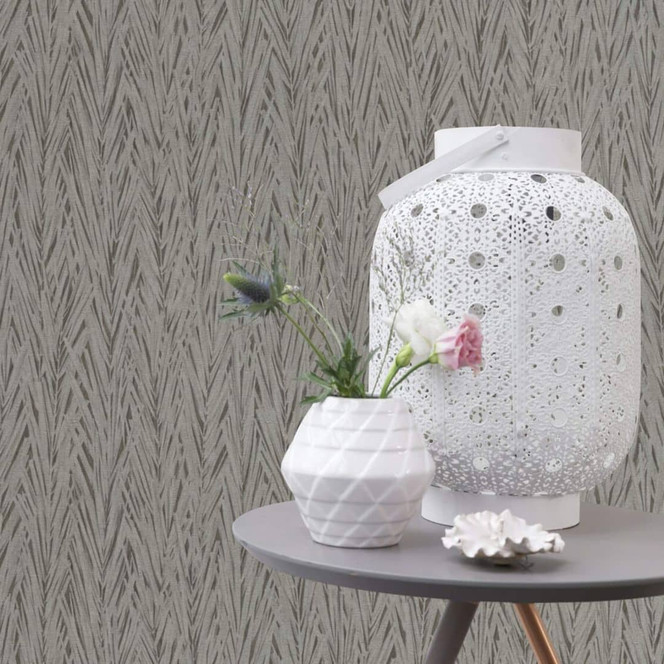 Rasch Vliestapete, Mustertapete Composition silbergrau