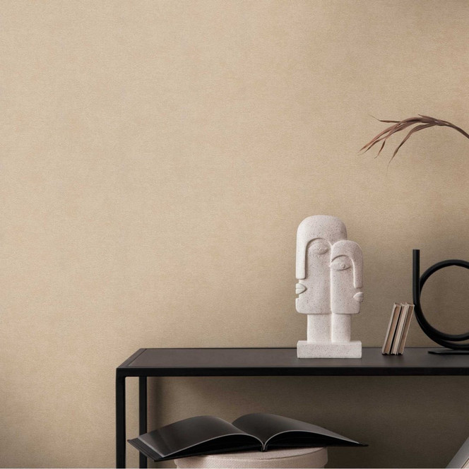 Unitapete mit Putz-Optik Sand - Einfarbige Tapete mit Struktur - Strukturtapete