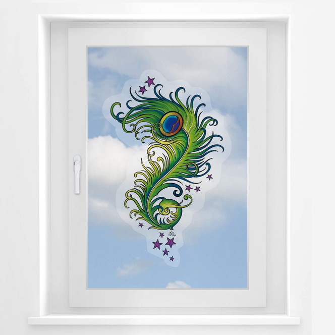 Fensterbild LA Ink Pfauenfeder