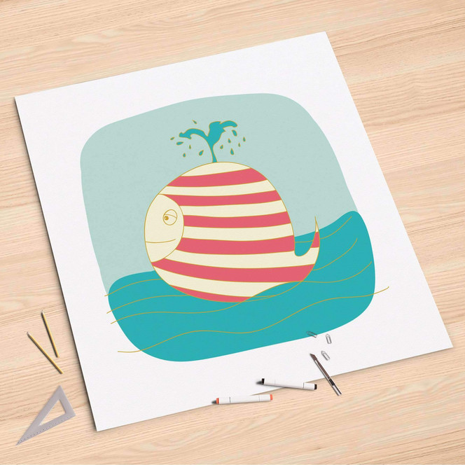 Folienbogen (90x90cm) - Funny Wale- Bild 1