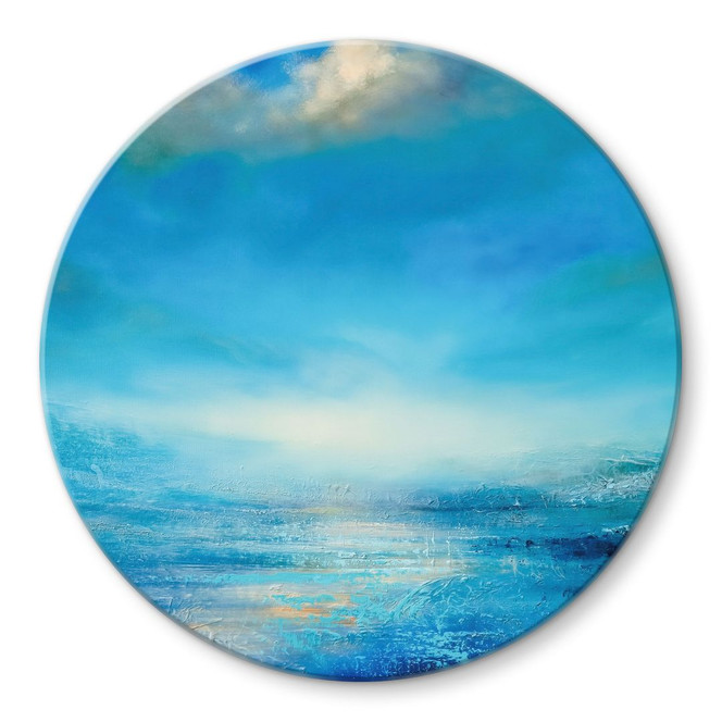 Glasbild Endlose Weite in Blau - Schmucker - Rund