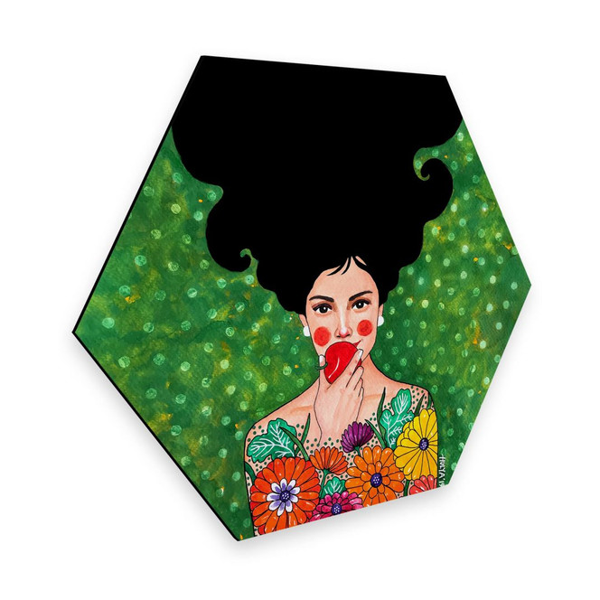 Hexagon - Alu-Dibond Hülya - Der rote Apfel