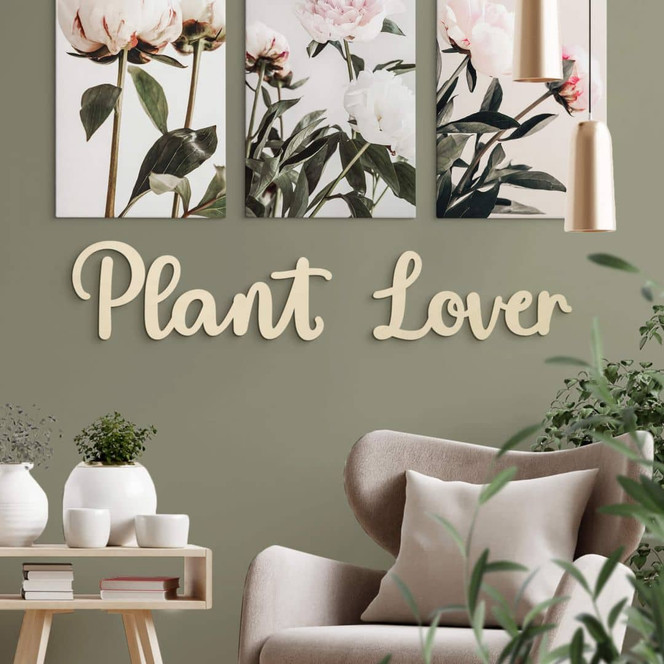 Holz-Deko 3D Schriftzug Plant Lover - Pappel