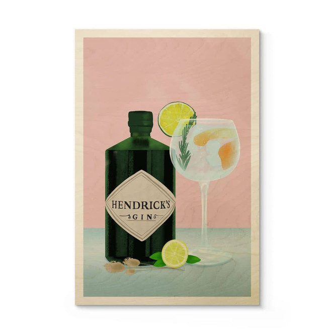 Holzbild Gin Tonic Cocktail - Lizde