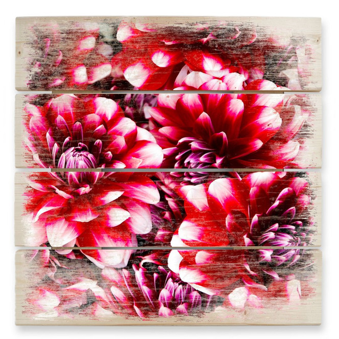 Holzbild Rote Blütenpracht - 40 x 41.5 cm