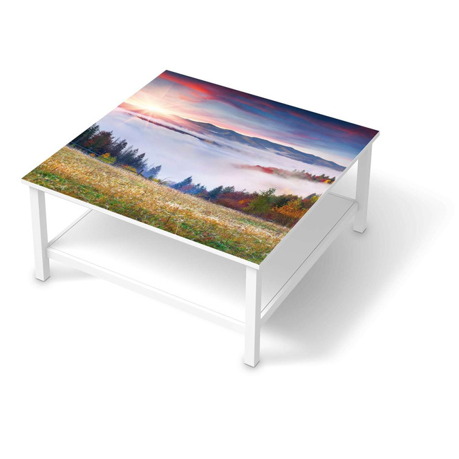 Klebefolie IKEA Hemnes Tisch 90x90cm - Herbstwald- Bild 1