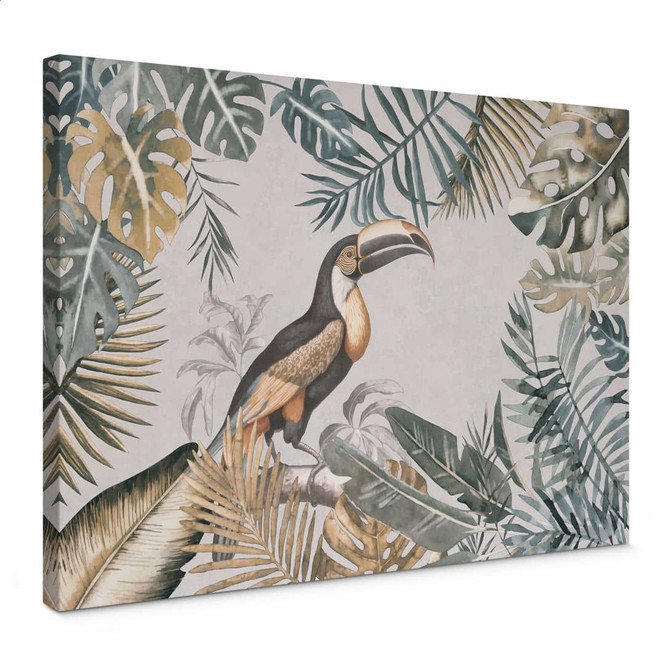 Leinwandbild Tropischer Wald mit Tukan - Haase