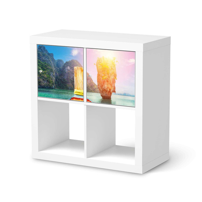 Möbel Klebefolie IKEA Expedit Regal 2 Türen (quer) - Blue Water Lagoon- Bild 1